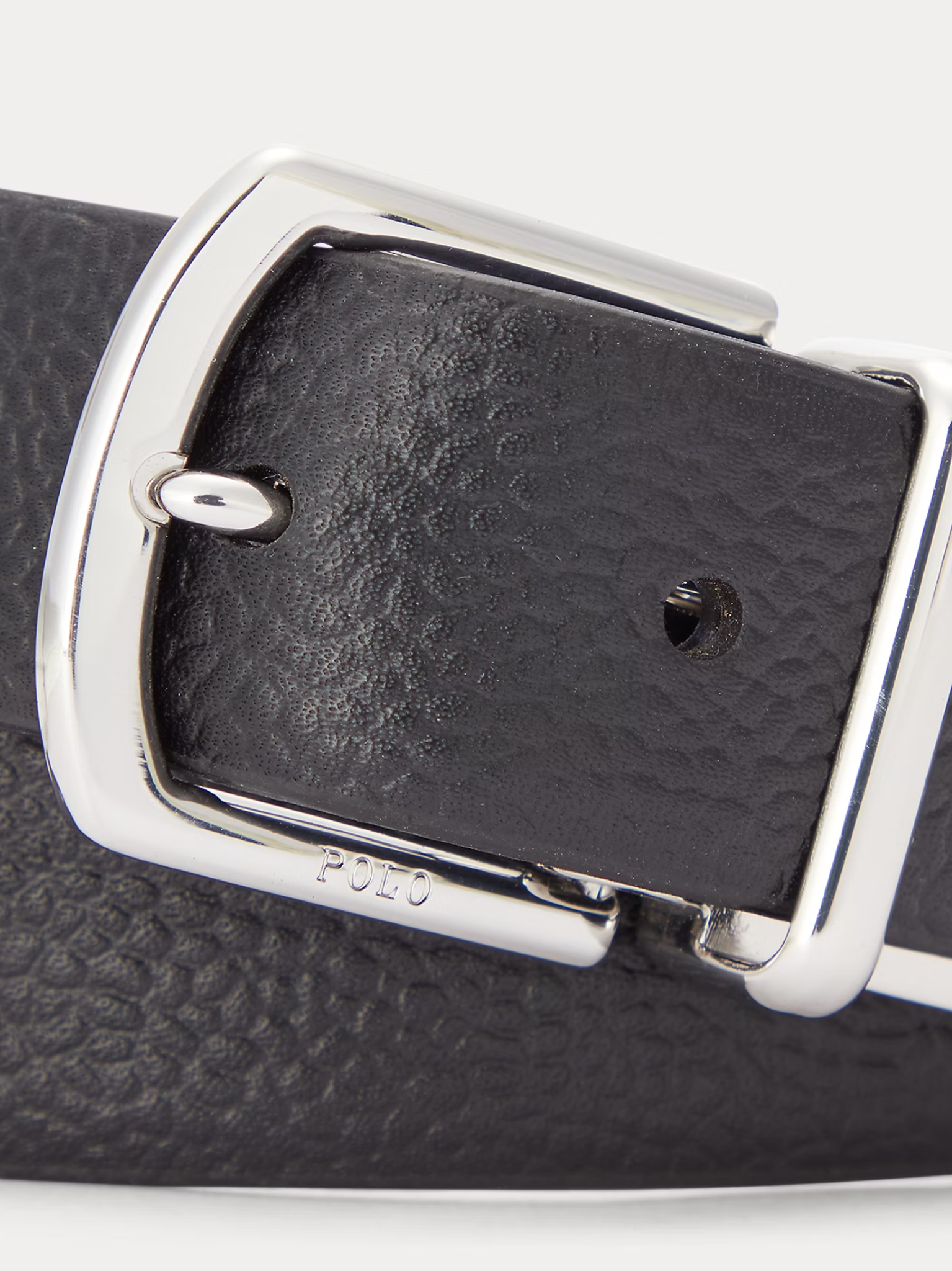 RALPH LAUREN Reversible Pebble Leather Belt Black/Navy