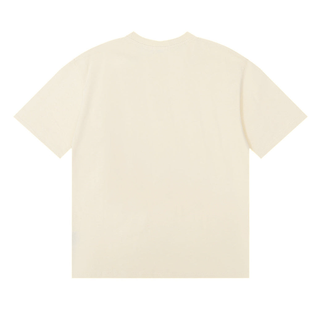 Rhude T-shirts Gothic Letter Badge Printing Cotton Casual Crew Neck Short Sleeve Men and Women