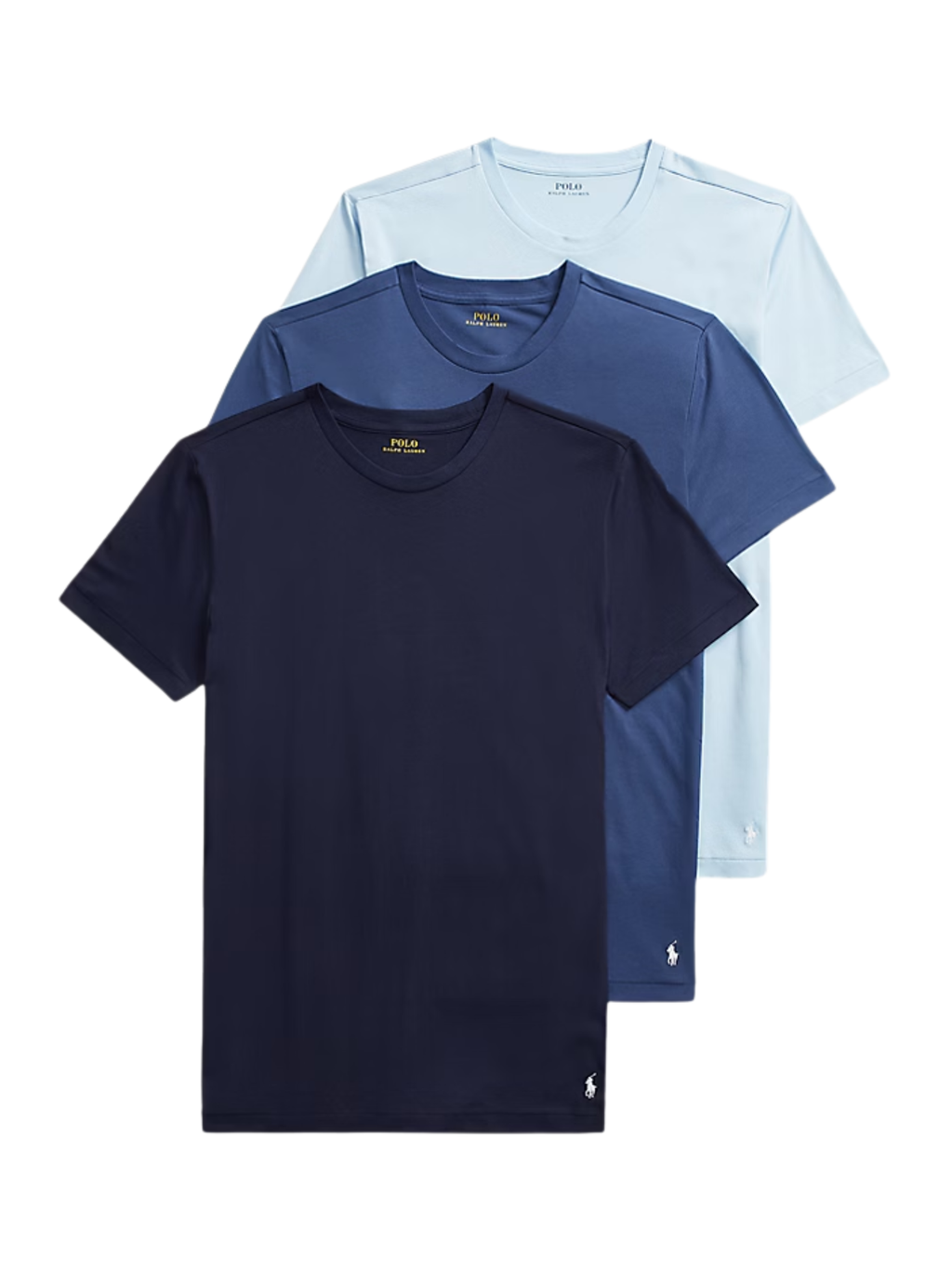 RALPH LAUREN Slim Crewneck 3-Pack T-shirts Crs Navy/Lt Navy/Elt