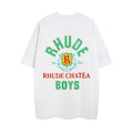 Rhude T-shirt Micro Label Letter Coconut Pattern Short Sleeve T-shirt