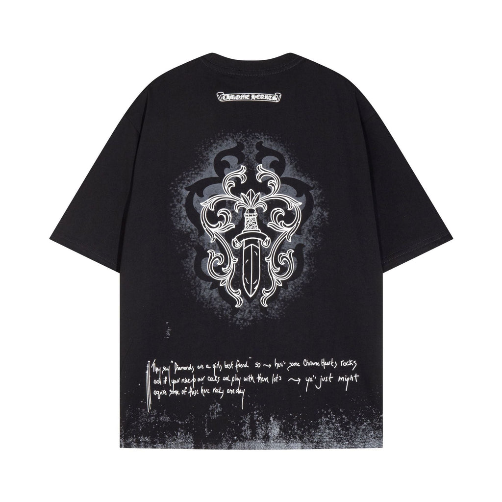 Chrome Heart T Shirts Sanskrit Short Sleeve T-Shirt Crew Neck