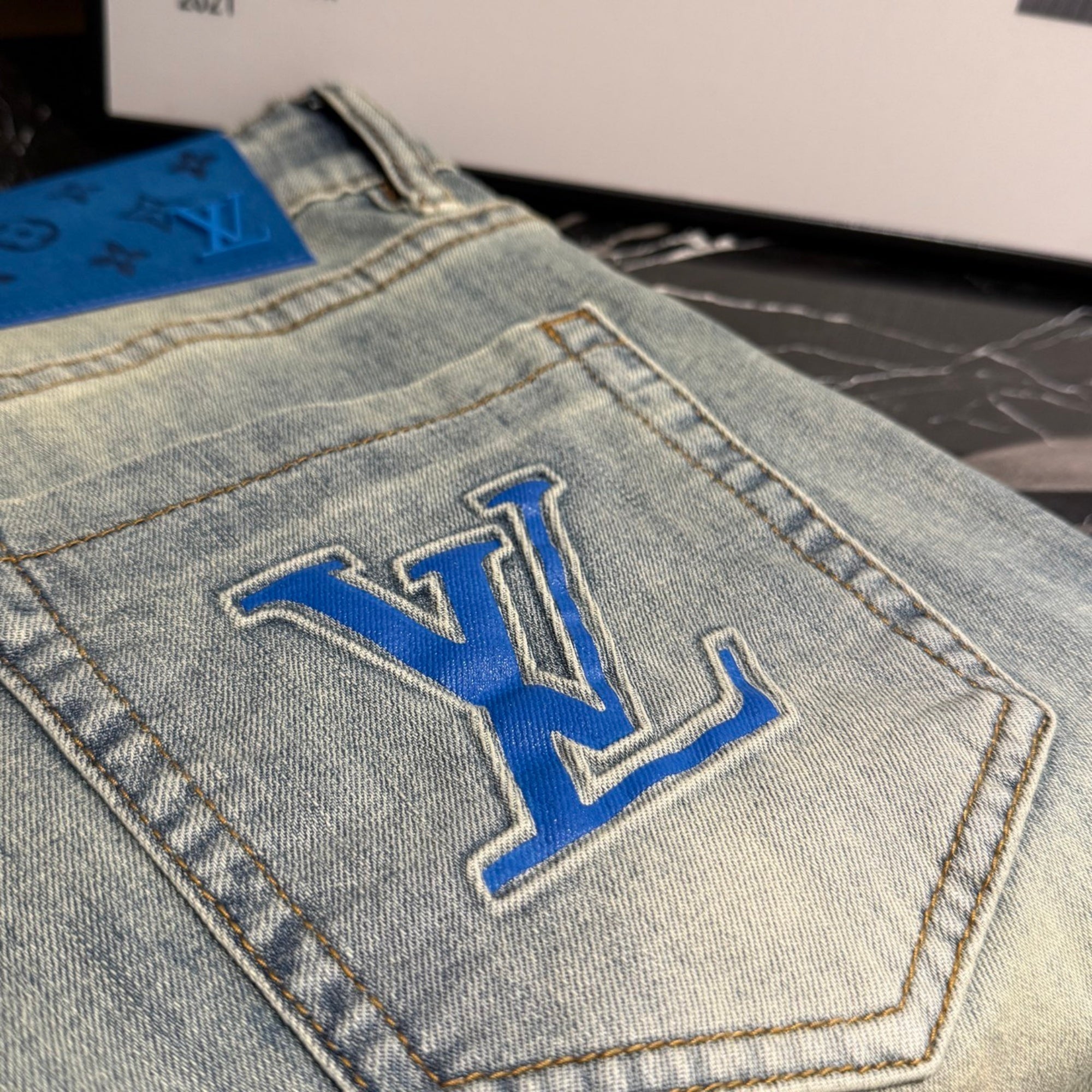 Louis Vuitton Logo-Embroidered Jeans